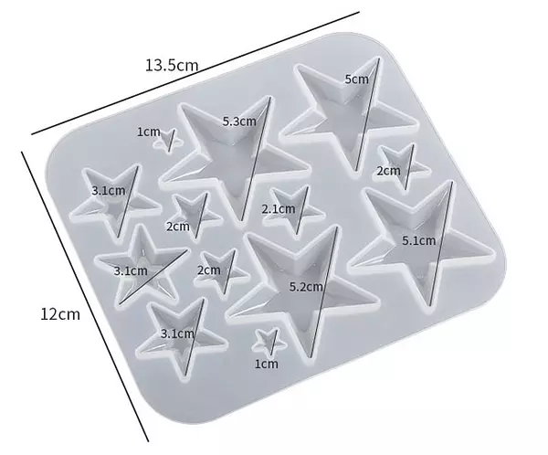 Molde Silicona Estrellas Varias