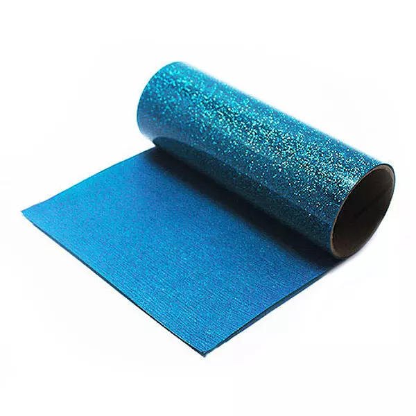 Vinilo Textil Pu Glitter Turquesa (50 Cm * 50 Cm)