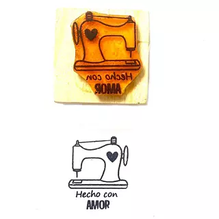 Sello Hecho Con Amor Maquina De Coser