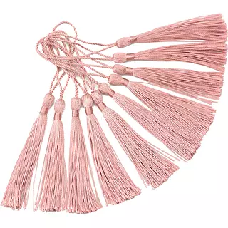 12 Borlas De Hilo Palo Rosa