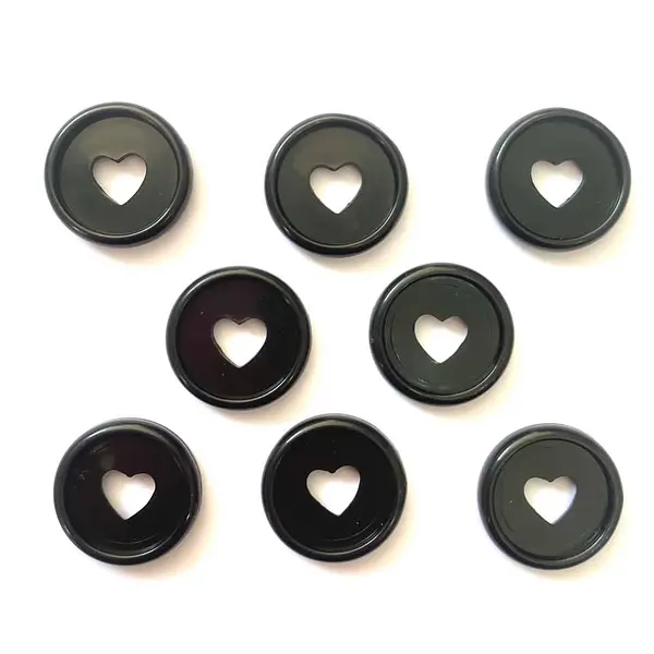 Discos Corazon Negro 2.3 Cm * 8 Pz