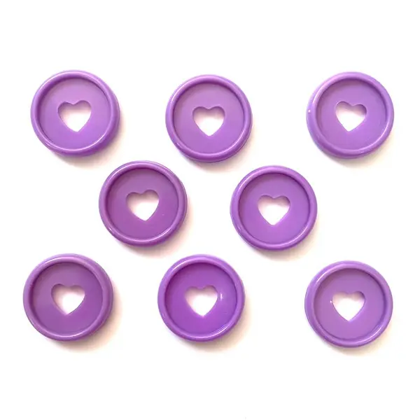 Discos Corazon Morado 2.3 Cm * 8 Pz