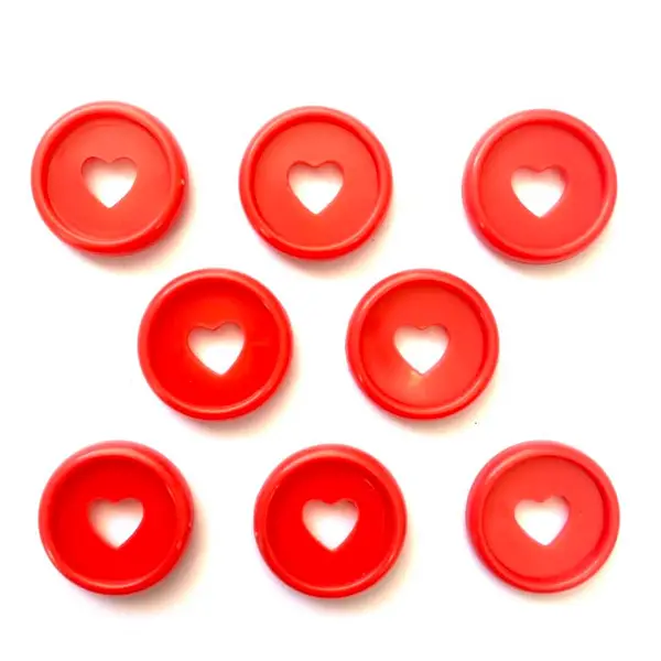 Discos Corazon Rojo 2.3 Cm * 8 Pz