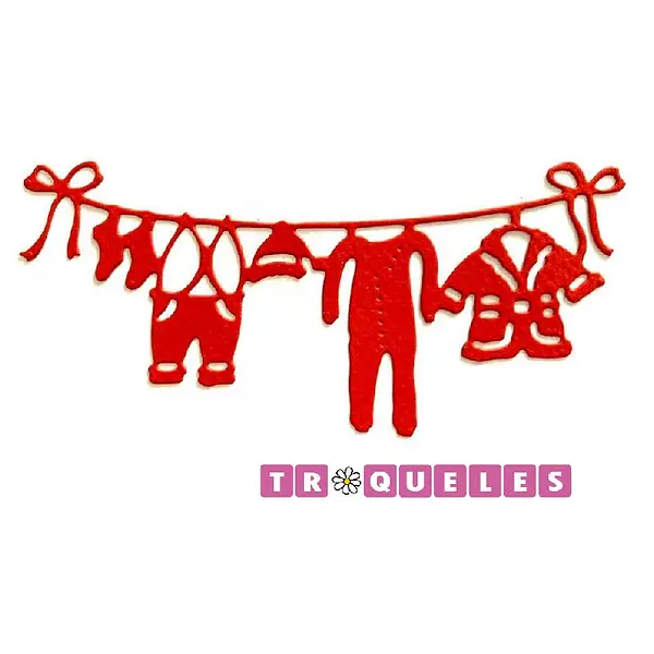 T1246 Troquel Banderín Ropa Papá Noel