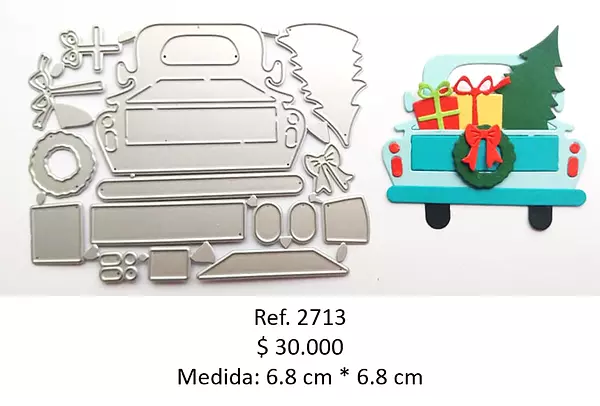 2713 Troquel Carro Navidad