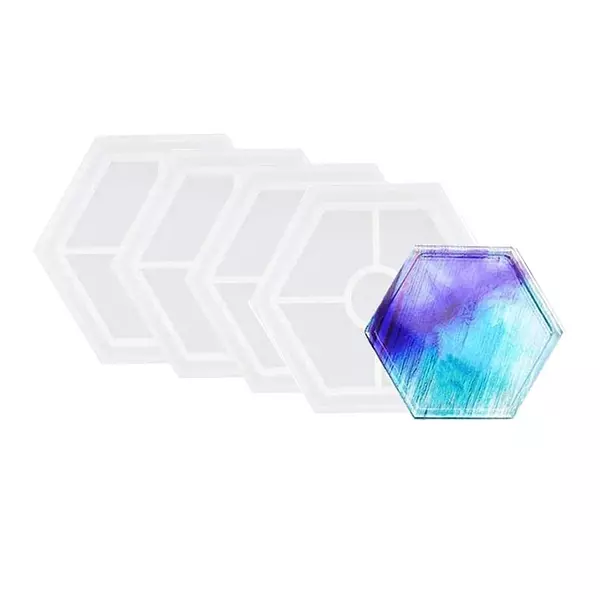 Molde Silicona Porta Vasos Hexagonos