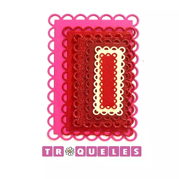 100 Troquel Rectángulos Con Ondas * 6 Pz