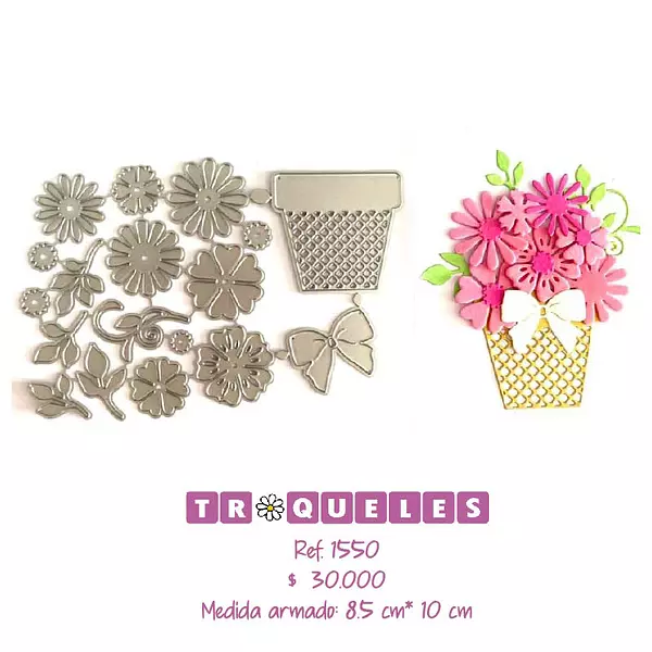 T1550 Troquel Matera Con Flores