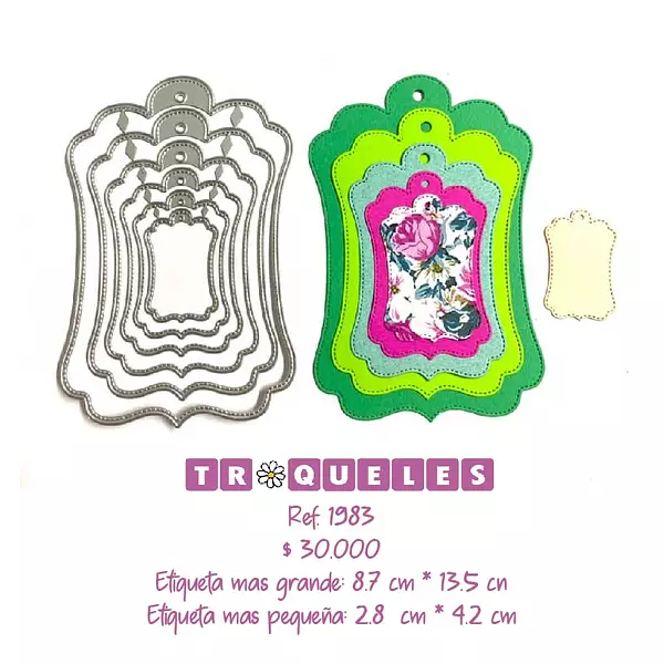 T1983 Troquel Etiquetas * 6 Pz