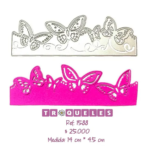 T1588 Troquel Borde Mariposas