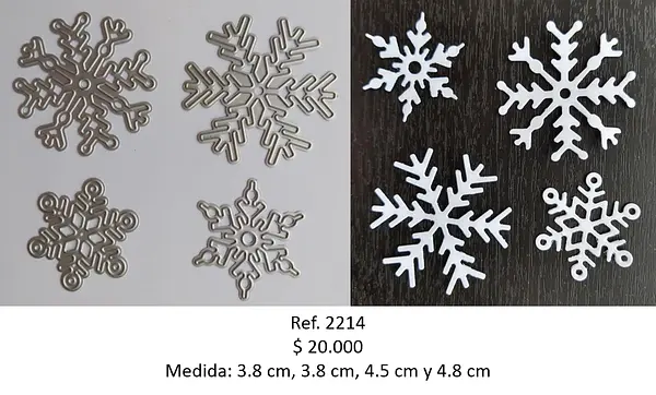 T2214 Troquel Copos De Nieve *4 Pz
