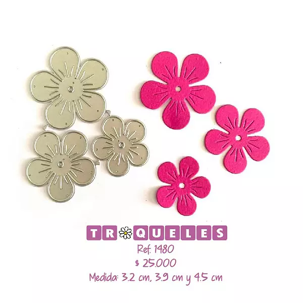 T1480 Troquel Flores 5 Petalos