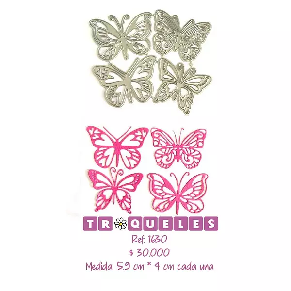 1630 Troquel Mariposas * 4 Pz