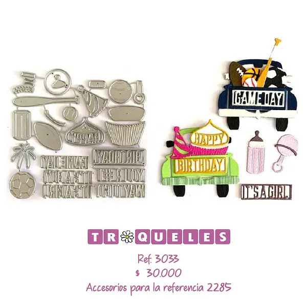 3033 Troquel Accesorios para El Carro