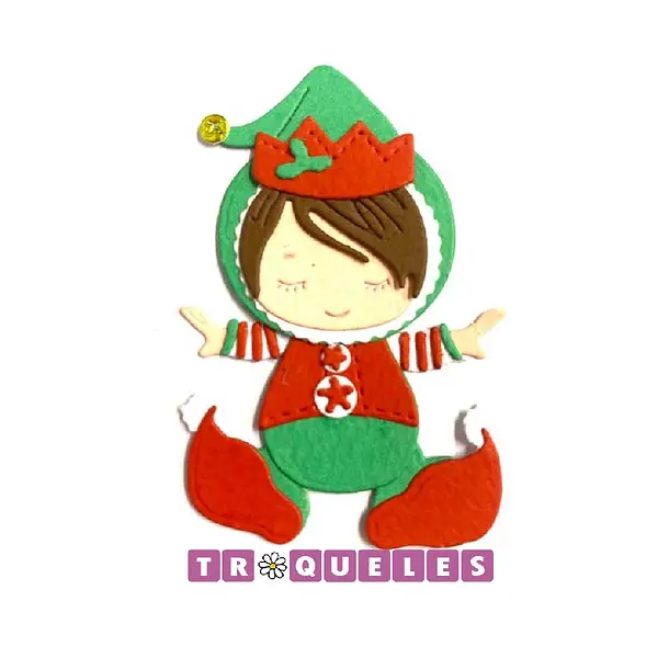 T3055 Troquel Bebe Duende Navidad