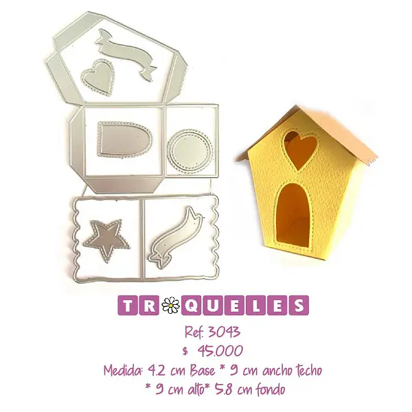 3043 Troquel Caja Casa de Pájaros