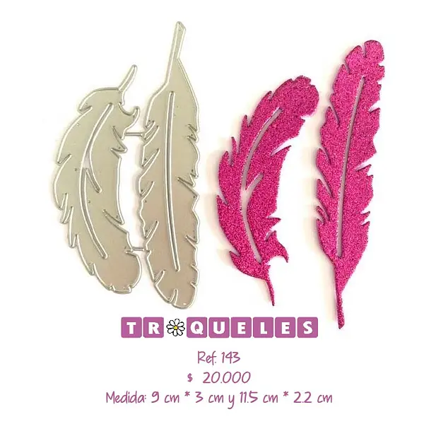 143 Troquel Plumas * 2 Pz