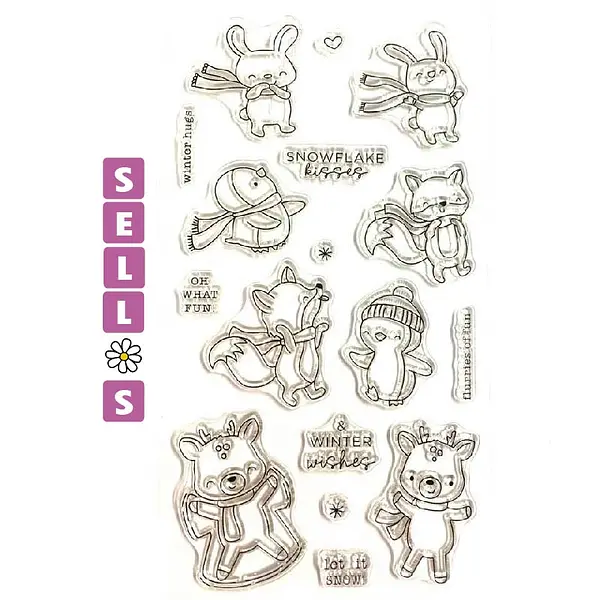 328 Sello Animalitos de Nieve