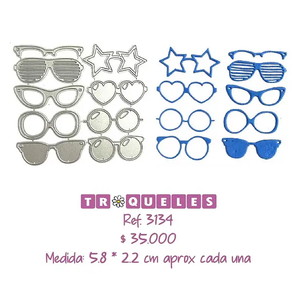 3134 Troquel Gafas * 8 Pz