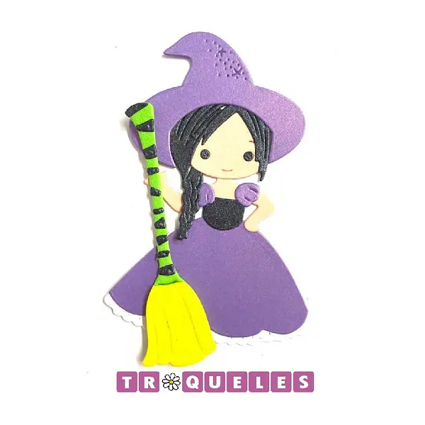 3138 Troquel Niña Bruja con Escoba