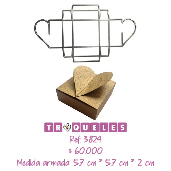 3824 Troquel Caja Corazon