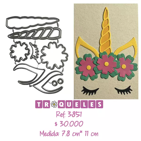 3851 Troquel Cara Unicornio