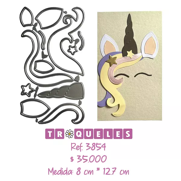 3854 Troquel Cara Unicornio