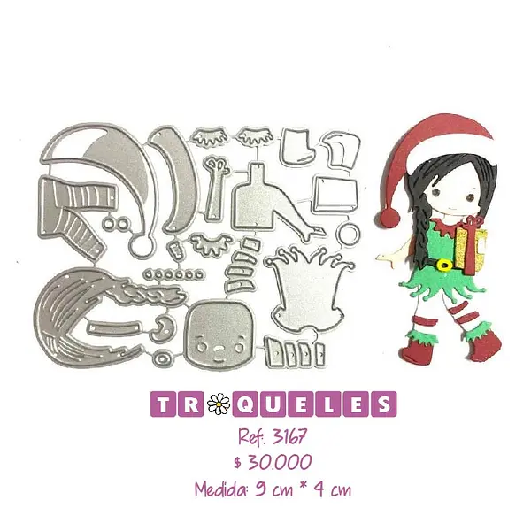 3167 Troquel Duendes Navidad