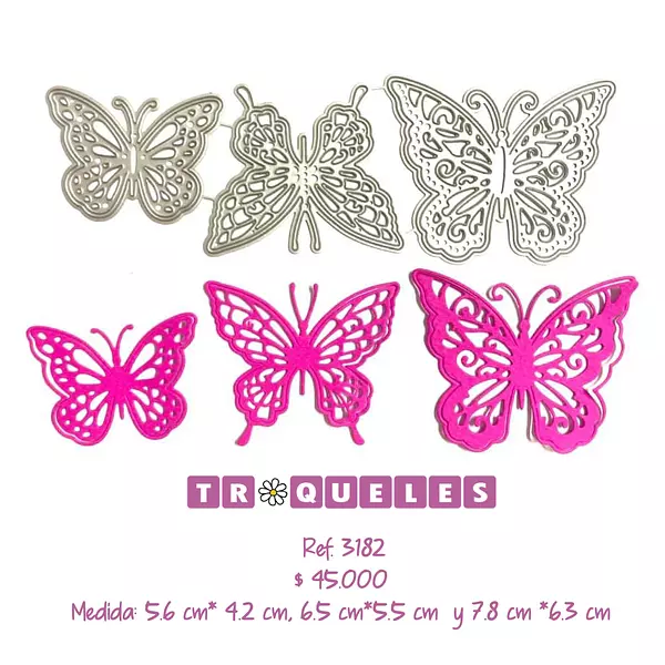 3182 Troquel Mariposas * 3 Pz