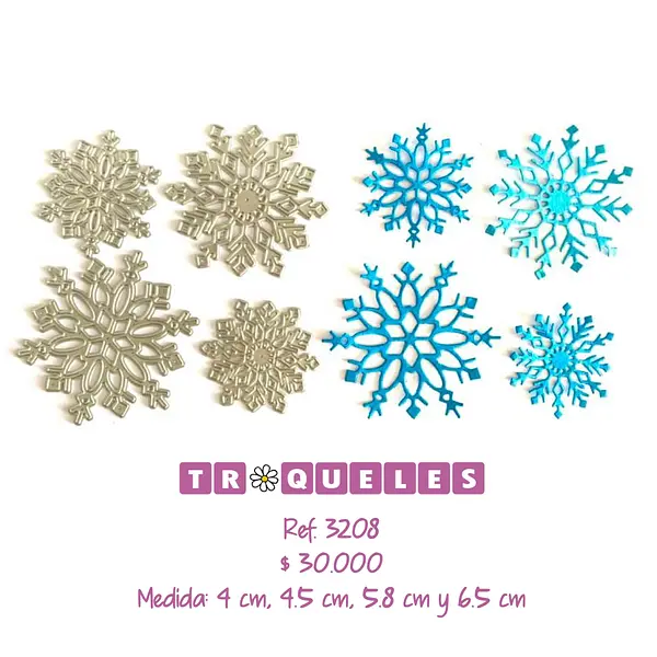 3208 Troquel Copos de Nieve