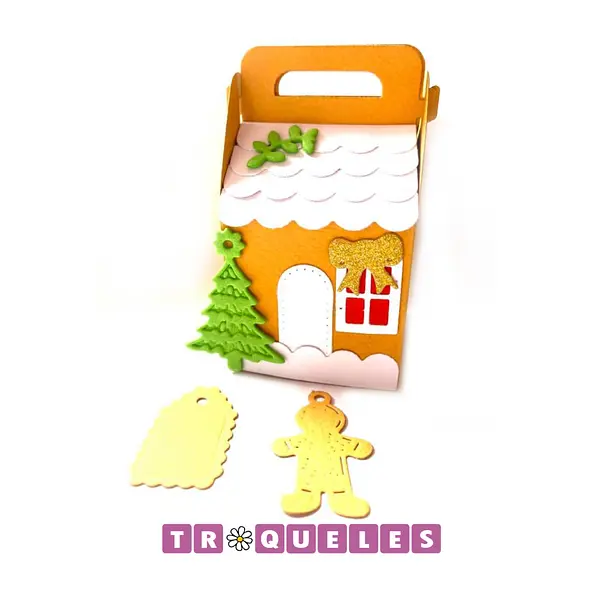 3244 Troquel Caja Casa Navidad