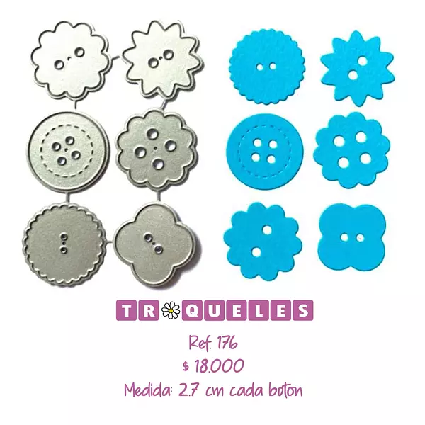 T0176 Troquel Botones * 6 Pz