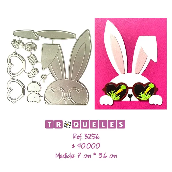 3256 Troquel Conejo con Gafas