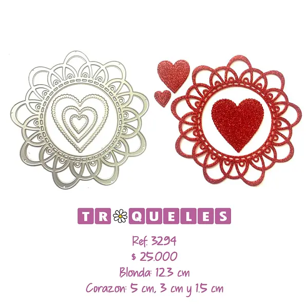 3294 Troquel Blonda y Corazones