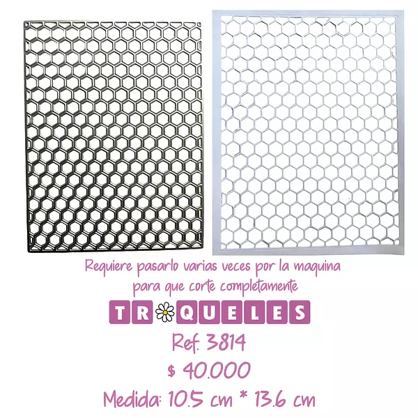 3814 Troquel Fondo Malla Hexagonal
