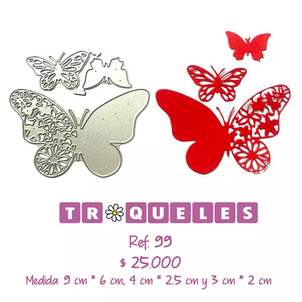 099 Troquel Mariposas * 3 Pz