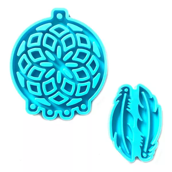 Molde Silicona Mandala y Plumas