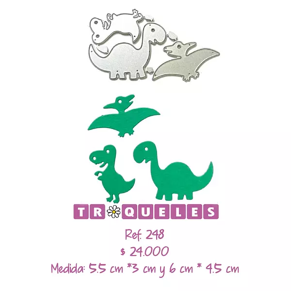 T0248 Troquel Dinosaurios * 3 Pz