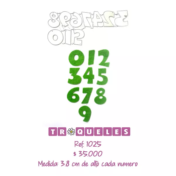 T1025 Troquel Números Grandes