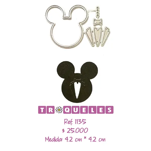 T1135 Troquel Mickey Con Esmoquin