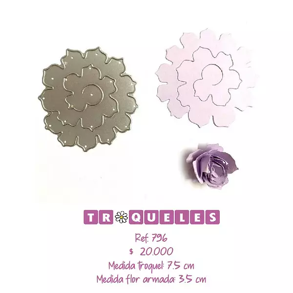 T0796 Troquel Flor De Espiral