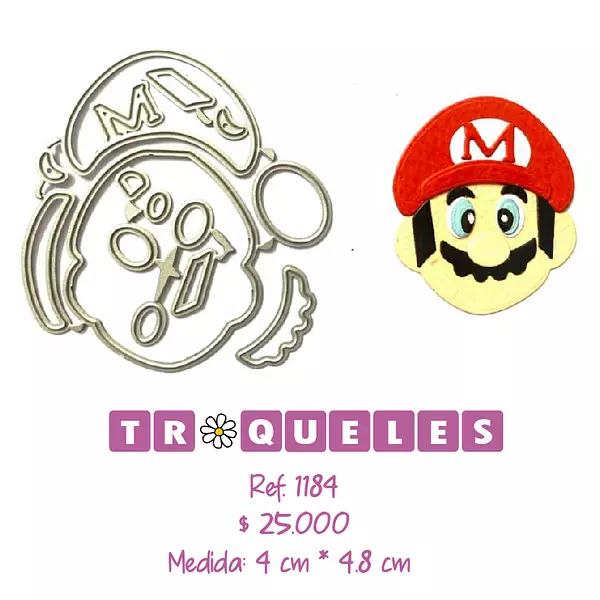 T1184 Troquel Cara Mario Bros Para Armar