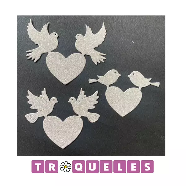 T0240 Troquel Palomas Con Corazones