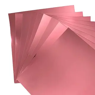Cartulina Espejo Rosada * 10 Unidades
