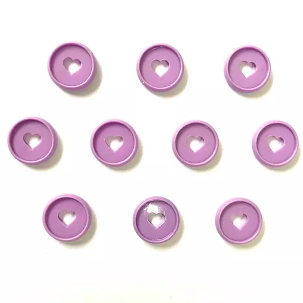 Discos Corazon Lila 2.8 Cm * 10 Pz