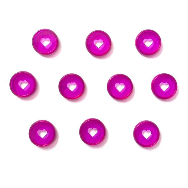 Discos Corazón Morados 2.8 Cm * 10 Pz