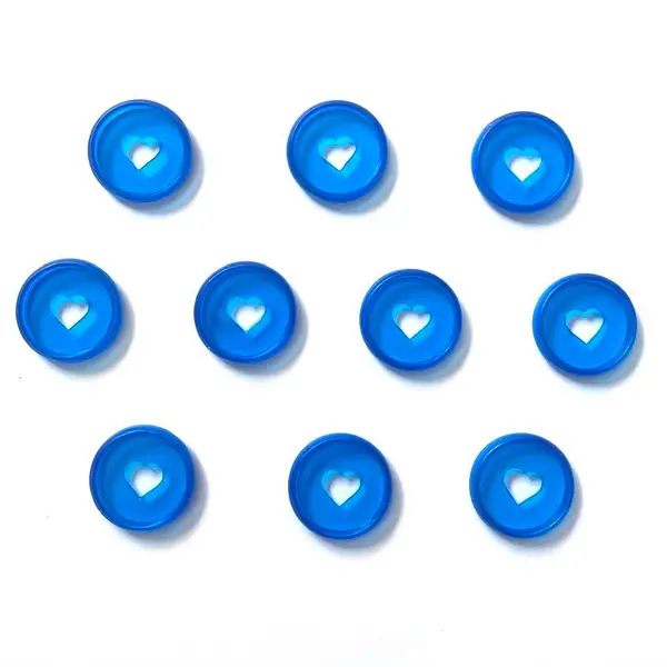 Discos Corazon Azul Rey 2.8 Cm *10 Pz