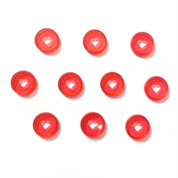 Discos Corazon Rojos 2.8 Cm * 10 Pz