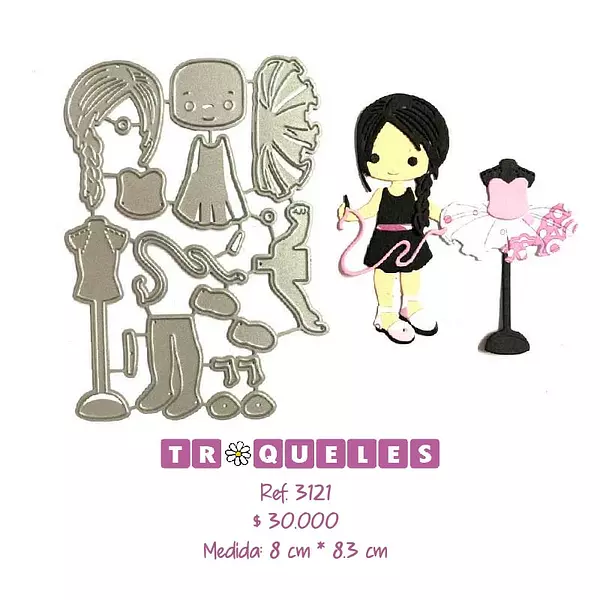 3121 Troquel Niña Modista