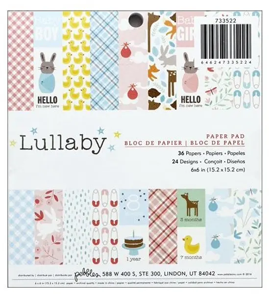 Bloc De Papel Lullaby * 36 Hojas De 15 Cm * 15